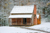 "Henry Whitehead Cabin in the snow"